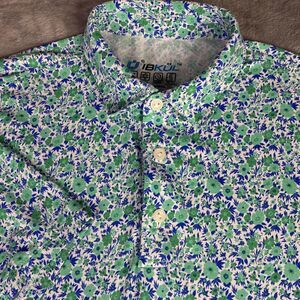 IBKUL Polo Shirt mens Large‎ Multicolor Floral UPF 50+ Quick Dry Golf Tennis